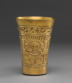 Beaker with Frontal Figures, 900-1100. Creator: Unknown.