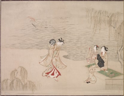 Beauties at the Seashore, c. 1765-1792. Creator: Ippitsusai Buncho (Japanese).
