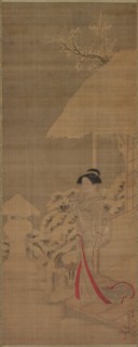 Beauty (Bijin) in the Snow, late 18th-early 19th century. Creator: Kokan Shiba (Japanese, 1747-1818).