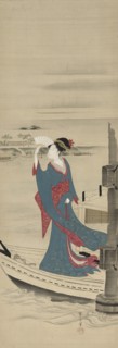 Beauty in a Boat on Sumida River, late 1700s-early 1800s. Creator: Ch?bunsai Eishi (Japanese, 1756-1829).