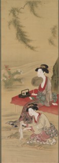 Beneath the Willow, after 1778. Creator: Tsukioka Sessai (Japanese, 1839).