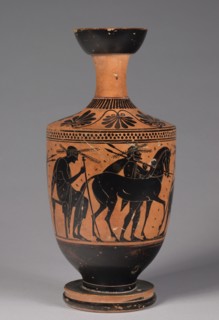 Black Figured Lekythos, 525-500 BC. Creator: Unknown.
