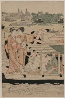 Boating Party on the Sumida River, late 1780s. Creator: Ch?bunsai Eishi (Japanese, 1756-1829).