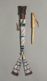 Bone Awl with Beaded Case, late 1800s. Creator: Unknown.