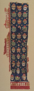 Border of Heads and Palmettes from a Large Hanging , 500s. Creator: Unknown.
