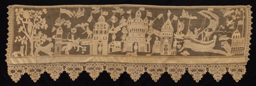 Border with Battle Scene, 18th century. Creator: Unknown.