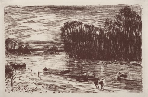 Bords du Loing, près Saint-Mammès, 1896. Creator: Alfred Sisley (French, 1840-1899).