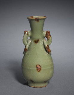 Bottle Vase with Ornamental Ring Handles: Longquan Ware, 14th Century. Creator: Unknown.