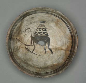 Bowl with Burden-Bearing Human, c. 1000-1150. Creator: Unknown.