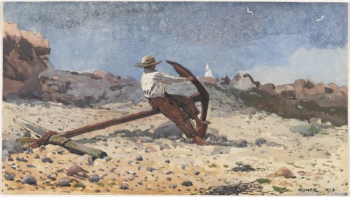 Boy with Anchor, 1873. Creator: Winslow Homer (American, 1836-1910).