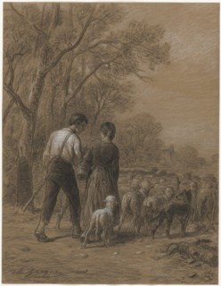 Bringing in the Sheep, 1800s. Creator: Charles-Émile Jacque (French, 1813-1894).