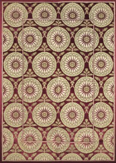 Brocaded velvet cover with sunbursts, early 1600s. Creator: Unknown.