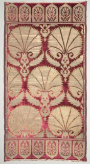 Brocaded velvet cushion cover with carnations, late 1500s. Creator: Unknown.