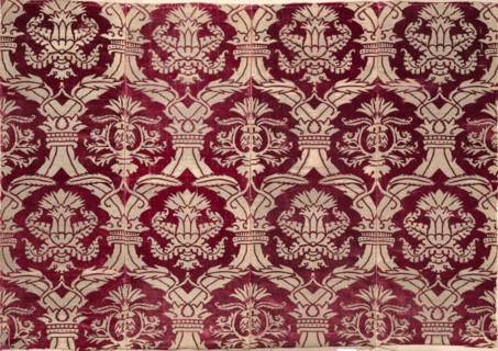 Brocaded velvet panel with Italianate pattern, 1575-1625. Creator: Unknown.