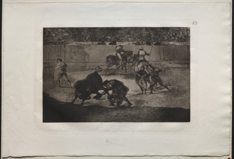 Bullfights: Pepe Illo Making the Pass of the "Recorte", 1876. Creator: Francisco de Goya (Spanish, 1746-1828).