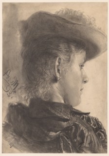 Bust of a Woman, Seen from Behind, 1893. Creator: Adolph von Menzel (German, 1815-1905).