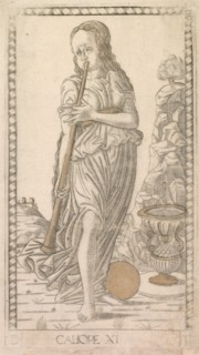 Calliope (from the Tarocchi series D: Apollo and the Muses, #11), before 1467. Creator: Master of the E-Series Tarocchi (Italian, 15th century).