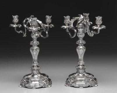 Candelabrum Pair , 1757-1758. Creator: François Thomas Germain (French, 1726-1791).