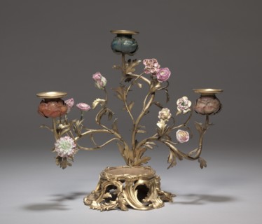 Candelabrum with Parrot (Candelabrum), c. 1750. Creator: Unknown.