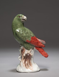 Candelabrum with Parrot (Parrot), c. 1740. Creator: Meissen Porcelain Factory (German); Johann Joachim Kändler (German, 1706-1768).
