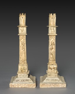 Candlestick Pair, 1800s - early 1900s. Creator: Unknown.