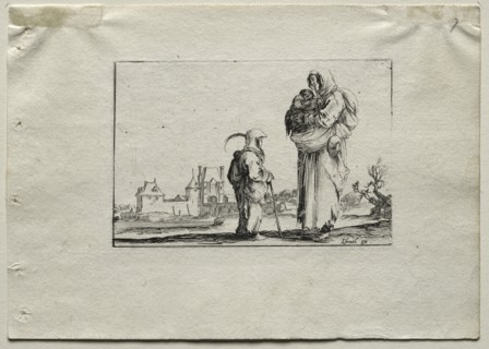 Caprices: Beggar Woman with a Baby and a Little Girl. Creator: Stefano Della Bella (Italian, 1610-1664).