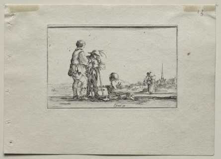 Caprices: Two Standing Beggars and a Cripple. Creator: Stefano Della Bella (Italian, 1610-1664).
