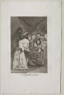 Caprichos: Swallow it, Dog!. Creator: Francisco de Goya (Spanish, 1746-1828).