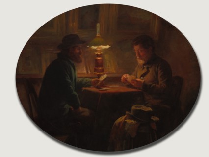 Card Game at "le Père Martin", 1859. Creator: Adolphe-Félix Cals (French, 1810-1880).