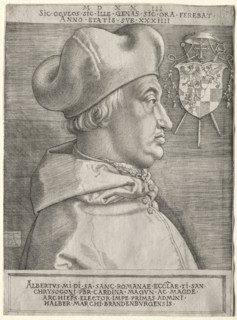 Cardinal Albrecht of Brandenburg - The Large Plate, 1523. Creator: Albrecht Dürer (German, 1471-1528).