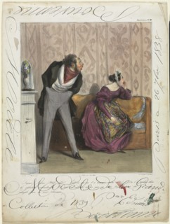 Caricaturana (plate 36): From What! From What! Your Dowry?..., 1837. Creator: Honoré Daumier (French, 1808-1879).