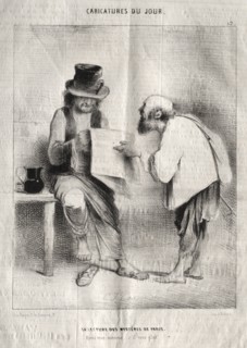 Caricatures du jour: La Lecture des mystères de Paris. Creator: Charles Joseph Traviès de Villers (French, 1804-1859).