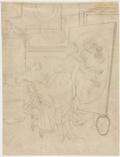 Cartoon for The Opinion of the Model. Creator: Charles Bargue (French, 1826-1883).