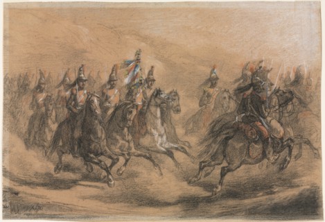 Cavalry Charge, c. 1840. Creator: Auguste Raffet (French, 1804-1860).