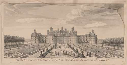 Chateau Chambord from the Gardens. Creator: Jacques Rigaud (French, 1681-1754).