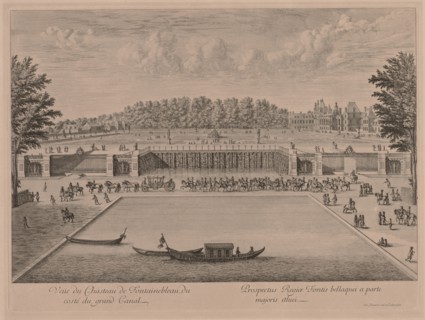 Chateau Fontainebleau from the Grand Canal. Creator: Jacques Rigaud (French, 1681-1754).