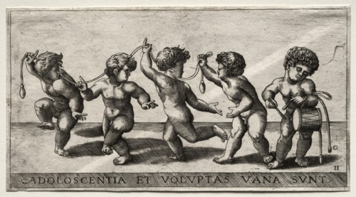 Children Dancing to a Drum, mid-16th century. Creator: Giorgio Reverdino (Italian, active c. 1531-1564/70).