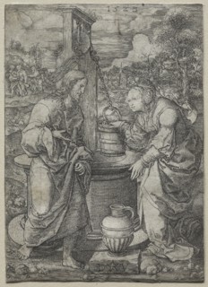 Christ and the Woman of Samaria, 1523. Creator: Dirk Vellert (Netherlandish, 1480/85-1547).