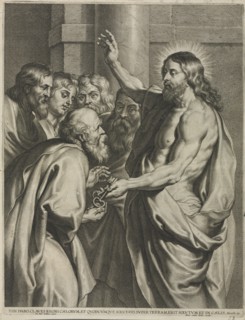 Christ Giving the Keys to Peter. Creator: Pieter I de Jode (Flemish, 1570-1634).