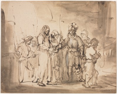 Christ Taken Before Caiaphas, c. 1641-1642. Creator: Rembrandt van Rijn (Dutch, 1606-1669).