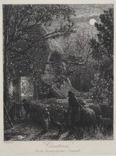 Christmas (Folding the Last Sheep), 1850. Creator: Samuel Palmer (British, 1805-1881).