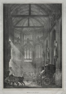 Church of St. Nicholas, Rouen, 1823. Creator: Charles Louis Lesaint (French, 1795-aft 1843), and ; Théodore Géricault (French, 1791-1824).