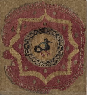 Circular Segmentum with Eight-Pointed Star and Bird, 600s - 700s. Creator: Unknown.