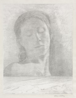 Closed Eyes, 1890. Creator: Becquet (French); Odilon Redon (French, 1840-1916).