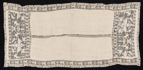 Cloth with Border of Crowned Double-Headed Eagles with Various Emblems, Birds..., 19th century. Creator: Unknown.