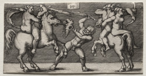 Combat of Three Men, 1546-1547. Creator: Hans Sebald Beham (German, 1500-1550).