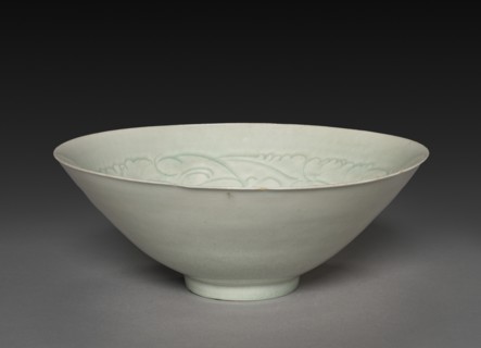 Conical Bowl with Carved Babies and Floral Motif, 960-1279. Creator: Unknown.