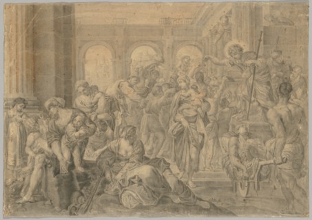 Copy of Annibale Carracci's St. Roch Giving Alms, 1595 or after. Creator: Unknown.