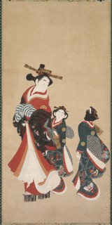 Courtesan and Attendants, c. 1748-1751. Creator: Engetsudo (Japanese), attributed to.
