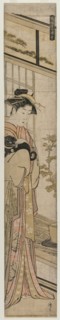 Courtesan Holding a Dog (from the series Popular Presentations), 1783. Creator: Torii Kiyonaga (Japanese, 1752-1815).